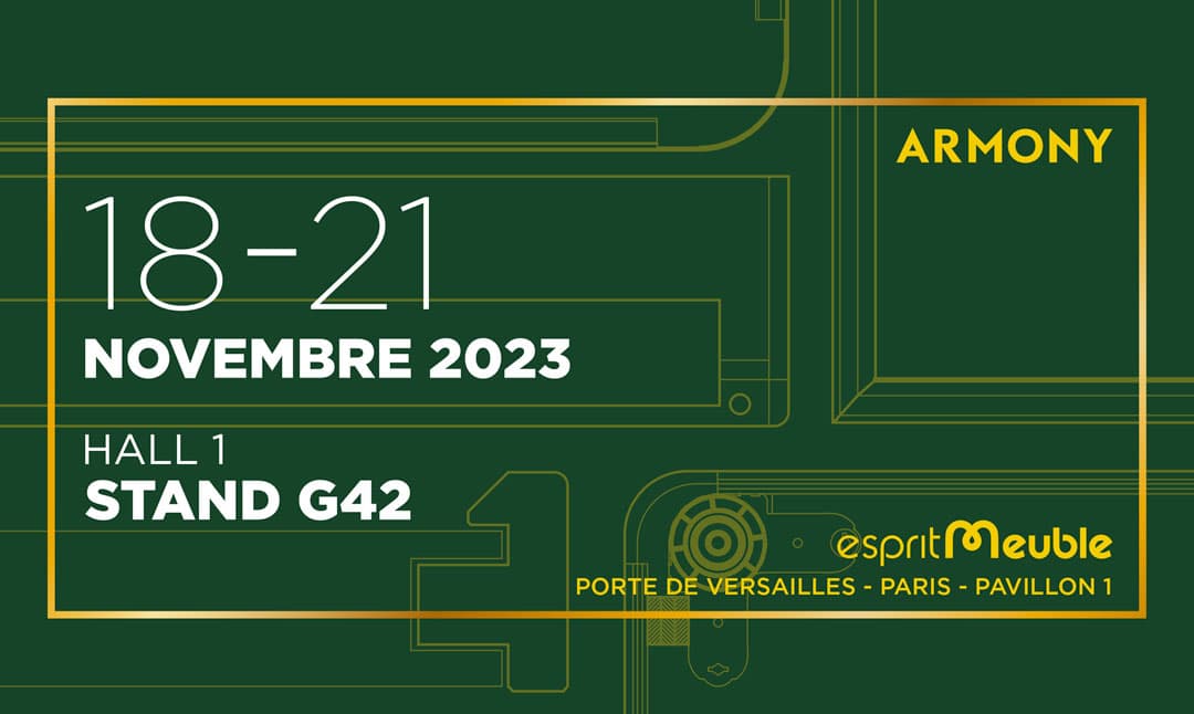 Nous vous attendons du 18 au 21 Novembre au stand G42 du Hall 1 d’ Esprit Meuble, la foire la plus importante du secteur de l’ameublement de Paris.